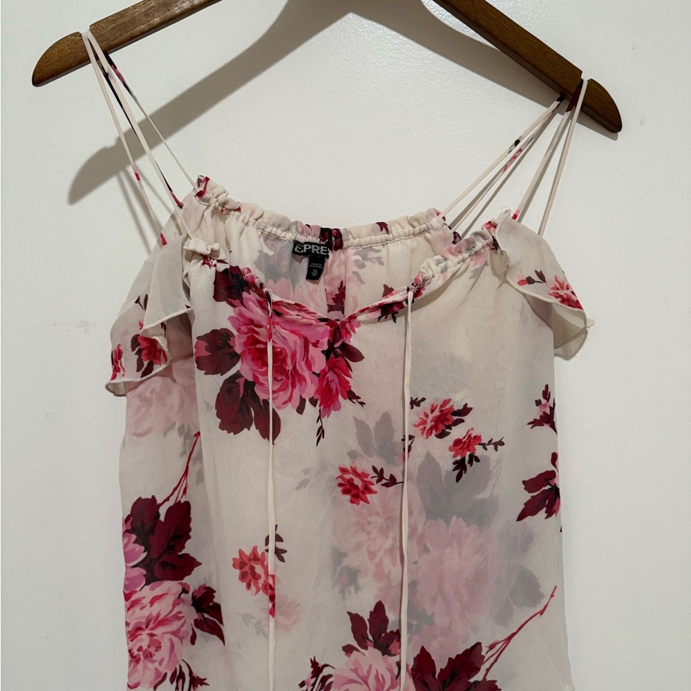 Express Pink and Cream Floral Camisole